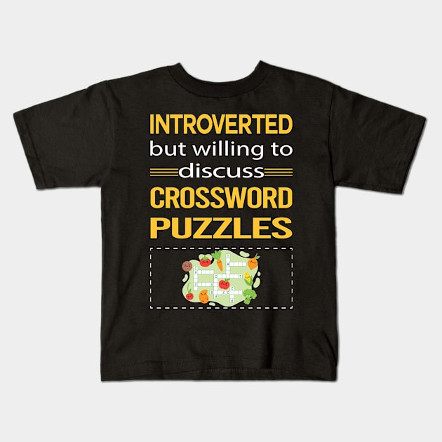 Funny Introverted Crossword Puzzles Kids T-Shirt by symptomovertake